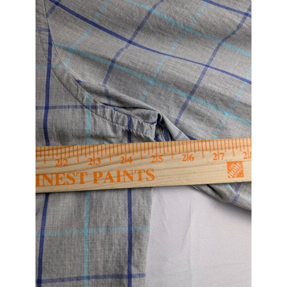 Old Navy Mens Slim Fit Gray Plaid Button-Down Shirt X-Large Long Sleeve Cotton - Picture 4 of 11